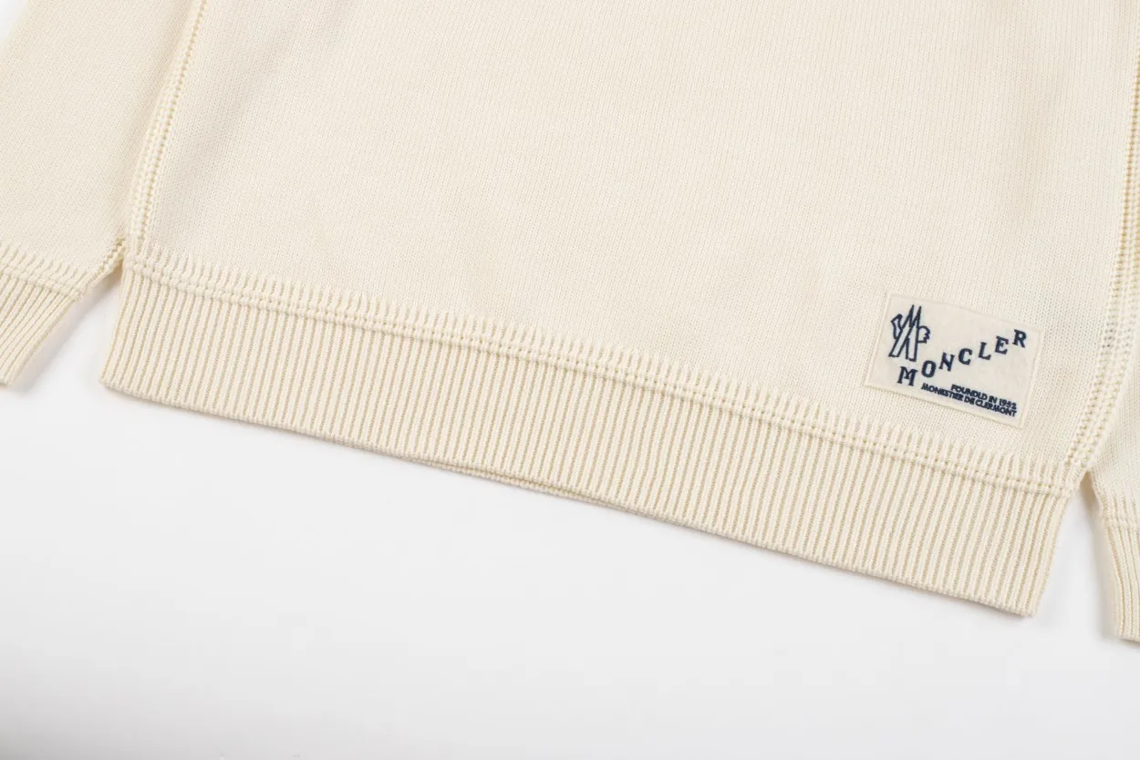 MONCLE *2024AW New Arrival Classic ， Logo ， 💯 ， 700 50% ， ， ， Same Style ：Cream White Dark Blue Sizes：M-XXL